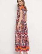 sweet&girl Rochie portocalie Maxi în Stil Boho din Viscoză Elastică Arnevia