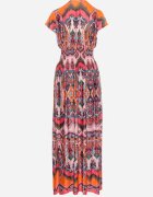 sweet&girl Rochie portocalie Maxi în Stil Boho din Viscoză Elastică Arnevia
