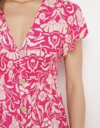 sweet&girl Rochie Roz Evazată Maxi cu Mânecă Largă cu Imprimeu Floral Oxeria