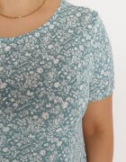 sweet&girl Rochie Verde cu flori mici cu mânecă scurtă din viscoză Cilarnid
