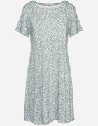 sweet&girl Rochie Verde cu flori mici cu mânecă scurtă din viscoză Cilarnid