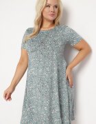 sweet&girl Rochie Verde Mini cu Flori Mici din Viscoză Elastică Megarra