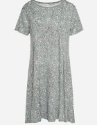 sweet&girl Rochie Verde Mini cu Flori Mici din Viscoză Elastică Megarra