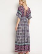 sweet&girl Rochie Violetă Boho cu Mâneci largi cu elastic în talie și Legătură la spate Piomina