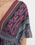 sweet&girl Rochie Violetă Boho cu Mâneci largi cu elastic în talie și Legătură la spate Piomina