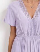 sweet&girl Rochie Violetă Maxi cu Talie elastică și Detalii din Dantelă Kelbie