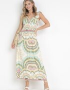 sweet&girl Rochie Viscoză Verde Tie Dye Maxi cu elastic drapat în talie Lucira