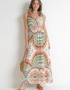 sweet&girl Rochie Viscoză Verde Tie Dye Maxi cu elastic drapat în talie Lucira