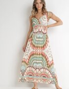 sweet&girl Rochie Viscoză Verde Tie Dye Maxi cu elastic drapat în talie Lucira