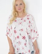 sweet lady Bluză Alb-Roșu cu Mânecă Scurtă cu Flori Neitta