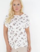 sweet lady Bluză Albă Oversize Florală cu Mânecă Scurtă Suzane