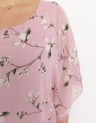 sweet lady Bluză Roză cu Flori cu Mânecă Decorativă Tip Liliac Lellia