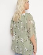 sweet lady Bluză Verde cu flori cu mâneci decorative tip liliac Lellia