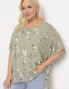 sweet lady Bluză Verde cu flori cu mâneci decorative tip liliac Lellia