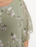 sweet lady Bluză Verde cu flori cu mâneci decorative tip liliac Lellia