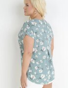 sweet lady Bluză Verde Oversize Florală cu mânecă scurtă Suzane
