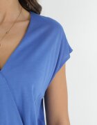 sweewe Rochie Petrecută Albastră cu Mânecă Scurtă Legată în Talie Sokona