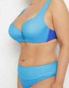 swest Bikini Albastru Chiloți și Sutien cu încrețituri decorative Linaronia
