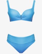 swest Bikini Albastru Chiloți și Sutien cu încrețituri decorative Linaronia