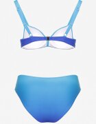 swest Bikini Albastru Chiloți și Sutien cu încrețituri decorative Linaronia
