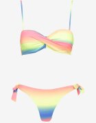 swest Bikini Albastru-Galben Legat Sutien cu Volane și Slip Kinitia