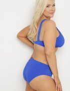 swest Bikini Albastru Sutien și Chiloți Figi cu Model Ajurat Lunella
