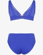 swest Bikini Albastru Sutien și Chiloți Figi cu Model Ajurat Lunella