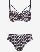 swest Bikini Bleumarin Sutien cu Barete Decorative și Chiloți Figi Linadora