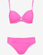 swest Bikini Fuchsia Sutien cu Ornament Triunghiular și Chiloți Tip Slip Natisalia