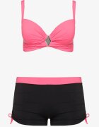 swest Bikini Fucsia-Negru Sutien și Chiloți cu elastic Ulonaniela