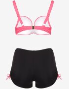 swest Bikini Fucsia-Negru Sutien și Chiloți cu elastic Ulonaniela