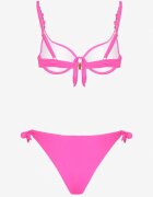 swest Bikini Fucsia Sutien și Chiloți Decorați cu Legătură Uloselira
