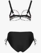 swest Bikini Negru cu imprimeu leopard Sutien și Slip cu talie elastică Linuria