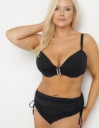 swest Bikini Negru Sutien cu Încrețituri și Chiloți cu Șnururi Kinevia
