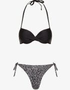swest Bikini Negru Sutien și Slip cu Legături Savlene