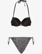 swest Bikini Negru Sutien și Slip cu Legături Savlene
