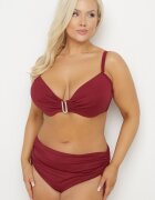swest Bikini Roșu Sutien cu Volane și Chiloți Figi cu Șnururi Kinevia