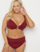 swest Bikini Roșu Sutien cu Volane și Chiloți Figi cu Șnururi Kinevia
