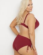 swest Bikini Roșu Sutien cu Volane și Chiloți Figi cu Șnururi Kinevia