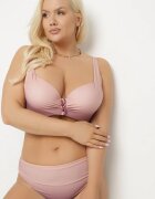 swest Bikini Roz închis Slip și Sutien cu încrețituri decorative Linaronia