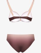 swest Bikini Roz închis Slip și Sutien cu încrețituri decorative Linaronia