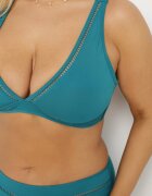swest Bikini Sutien și Chiloți Tip Slip Verde Închis cu Model Ajurat Lunella