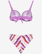 swest Bikini Sutien și Chiloți Tip slip Violet-Roz cu Imprimeu Natimela