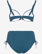 swest Bikini Verde închis Sutien cu încrețituri și Chiloți cu șireturi Kinevia