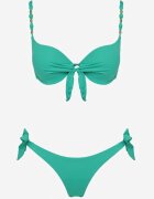 swest Bikini verde închis Sutien și Chiloți decorați cu legătură Uloselira
