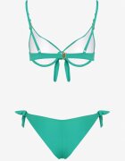 swest Bikini verde închis Sutien și Chiloți decorați cu legătură Uloselira