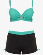 swest Bikini Verde-Negru Sutien și Chiloți cu șnururi Ulonaniela