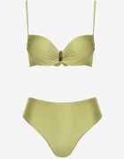 swest Bikini verde Sutien cu Aplicație metalică și Slipuri Kinelisa