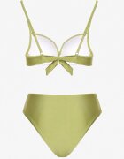 swest Bikini verde Sutien cu Aplicație metalică și Slipuri Kinelisa