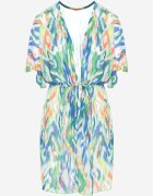 swest Cardigan Verde de plasă cu model abstract și legătură Revarella